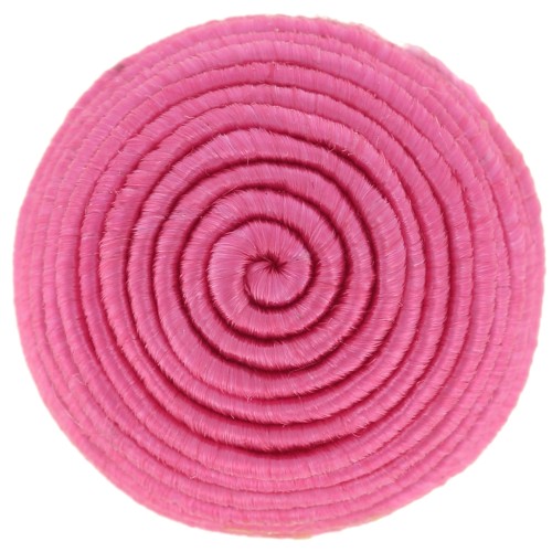 Cabochon rond recouvert de fil coton 16.5 mm - Fuchsia x1