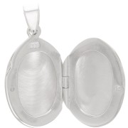 Pendentif porte-photo cassolette forme ovale 24x15.5 mm - Argent 925 x1