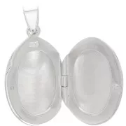 Pendentif porte-photo cassolette forme ovale 24x15.5 mm - Argent 925 x1