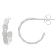 Créoles ouvertes effet tressé 15 mm - Argent 925 x2|raw }}