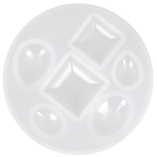 Moule silicone pour réaliser des cabochons carrés - ovales - poires en résine x1