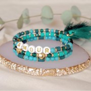 Perles Heishi rondelles  en pâte polymère 4x1 mm - Multi Vert - Gris x39cm