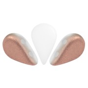 Perles en verre Amos® par Puca® 5x8 mm - Opaque White Mat Capri Gold x10g