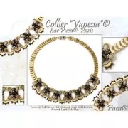 Perles en verre Samos® par Puca® 7x5 mm - Jet Gold Splash x10g