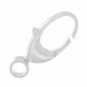 Fermoir mousqueton 15 mm avec anneau fermé amovible - Argent 925 x1