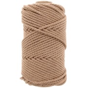 Bobine de cordon en coton pour macramé 3 mm - Sable foncé x50m