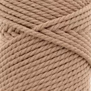 Bobine de cordon en coton pour macramé 3 mm - Sable foncé x50m
