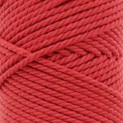 Bobine de cordon en coton pour macramé 3 mm - Rouge x50m