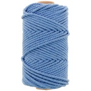 Bobine de cordon en coton pour macramé 3 mm - Bleu clair x50m