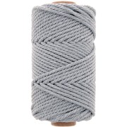 Bobine de cordon en coton pour macramé 3 mm - Gris clair x50m|raw }}