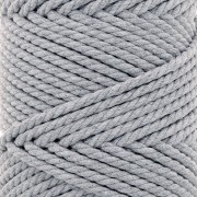 Bobine de cordon en coton pour macramé 3 mm - Gris clair x50m