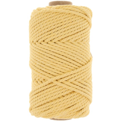 Bobine de cordon en coton pour macramé 3 mm - Jaune pâle x50m