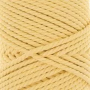 Bobine de cordon en coton pour macramé 3 mm - Jaune pâle x50m