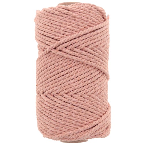 Bobine de cordon en coton pour macramé 3 mm - Blush x50m