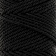 Bobine de cordon en coton pour macramé 3 mm - Noir x50m