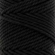 Bobine de cordon en coton pour macramé 3 mm - Noir x50m