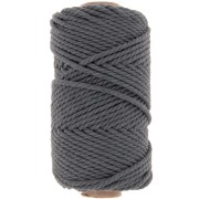 Bobine de cordon en coton pour macramé 3 mm - Gris foncé x50m