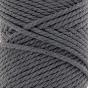Bobine de cordon en coton pour macramé 3 mm - Gris foncé x50m