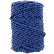 Bobine de cordon en coton pour macramé 5 mm - Bleu nuit x50m