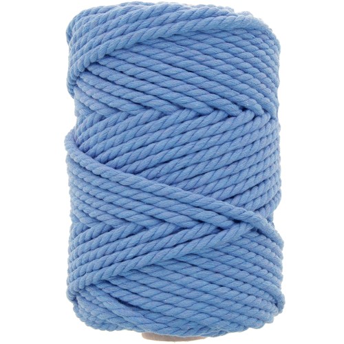 Bobine de cordon en coton pour macramé 5 mm - Bleu clair x50m