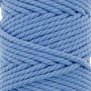 Bobine de cordon en coton pour macramé 5 mm - Bleu clair x50m
