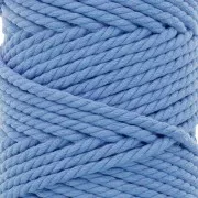 Bobine de cordon en coton pour macramé 5 mm - Bleu clair x50m
