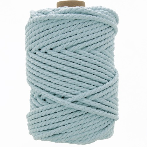Bobine de cordon en coton pour macramé 5 mm - Celeste x50m