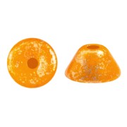 Perles en verre Konos® par Puca® 4x2 mm - Frost Tangerine Gold Splash x10g