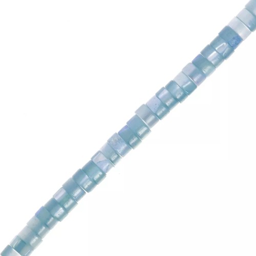 Perles rondelles Heishi en nacre teintée 4x2 mm - Bleu glacier x39cm