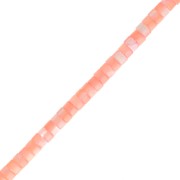 Perles rondelles Heishi en nacre teintée 4x2 mm - Orange clair x39cm