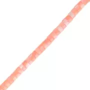 Perles rondelles Heishi en nacre teintée 4x2 mm - Orange clair x39cm