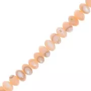 Perles rondelles - Heishi en nacre teintée 6x4 mm - Orange clair x38cm