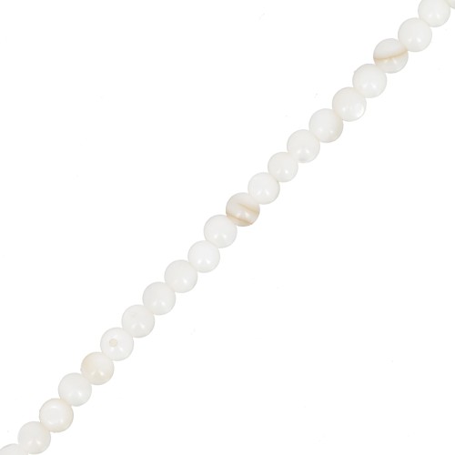 Perles rondes en nacre teintée 2.5 mm - Blanc x37cm
