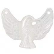 Pendentif intercalaire colombe 14x18 mm en nacre x1