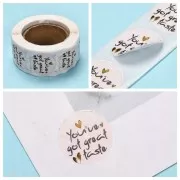 Rouleau d'étiquettes autocollantes 25 mm - You've Got Great Taste - Saumon x500