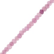 Perles rondes aplaties facettées 4x3 mm pierre gemme teintée - Quartz Lilas x35cm