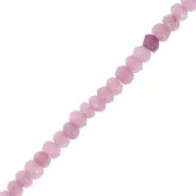Perles rondes aplaties facettées 4x3 mm pierre gemme teintée - Quartz Lilas x35cm