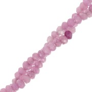 Perles rondes aplaties facettées 4x3 mm pierre gemme teintée - Quartz Lilas x35cm