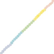Perles rondelles facettées rondes aplaties 3x2.5 mm - Transparent pastel mat x45cm|raw }}