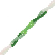 Perles rondelles facettées - rondes aplaties 3x2.5mm - Opaque Multi-vert mat x45cm