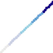 Perles rondelles facettées - rondes aplaties 3x2.5 mm - Multi-bleu mat x45cm