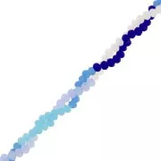 Perles rondelles facettées - rondes aplaties 3x2.5 mm - Multi-bleu mat x45cm