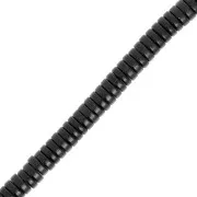 Perles rondelles Heishi imitation pierre gemme 5x1.5 mm - Agate teintée Noir x40cm