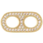 Intercalaire languette de capsule 18x9 mm avec oxydes de Zirconium  - Crystal - Doré x1