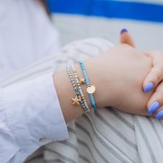 Breloque coquillage 9x10 mm - Acier inoxydable 316L Doré x1