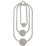 Pendentif design 31x14mm pour cabochon 3 mm, 4 mm & 5 mm - Acier inoxydable 201 x1