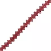 Perles rondelles bouliers facettées en pierre gemme 3x1.5 mm - Grenat x20