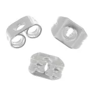 Poussoirs - Poussettes pour clous d'oreilles 5x3.5 mm - Placage Argent fin x10