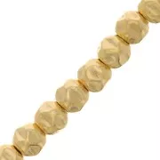 Perles rondes effet froissé 3 mm - Gold filled (or laminé)  x10