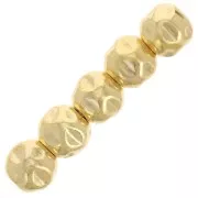 Perles rondes effet froissé 4 mm - Gold filled (or laminé) x10